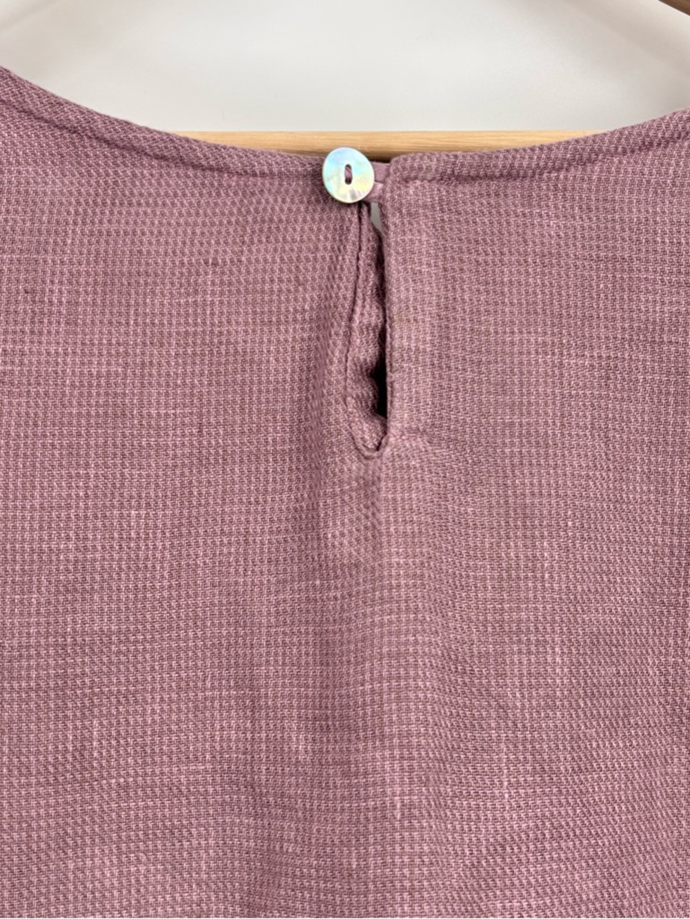 Bryn Walker 100 % Linen Light Mauve womens Tunic Top Lagenlook asymmetrical Lrg - Picture 3 of 9